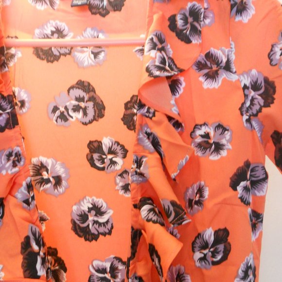 Women's 100% Polyester Pansy Robe (M) Size - Picture 7 of 10